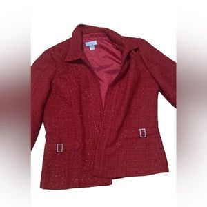 Women's white sparkle zip up Blazer